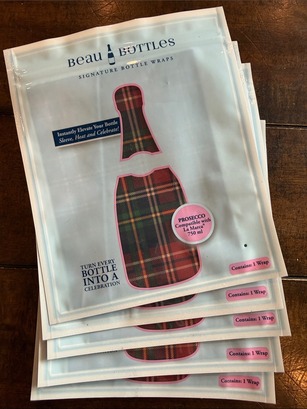 Bottle Wrap - Holiday Plaid Sleeve